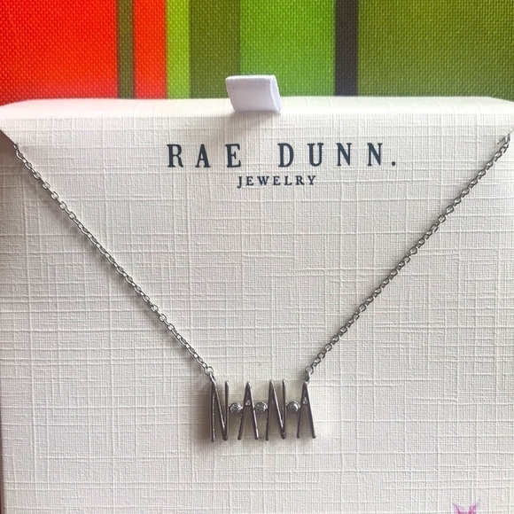 Brand New Rae Dunn Fine Silver Plated 16" + 2" Thank You NANA Necklace - Picture 6 of 9